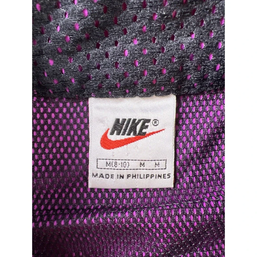 Vintage Nike 1/2 Zip Pullover Women's Medium Purple Spellout Zip Pockets Running